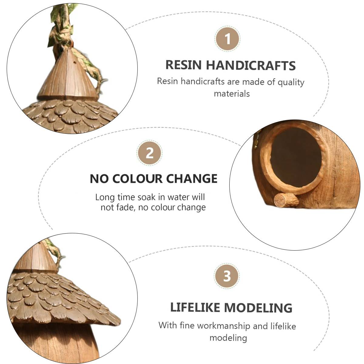 Hanging Bird House Resin Garden Bird Nest