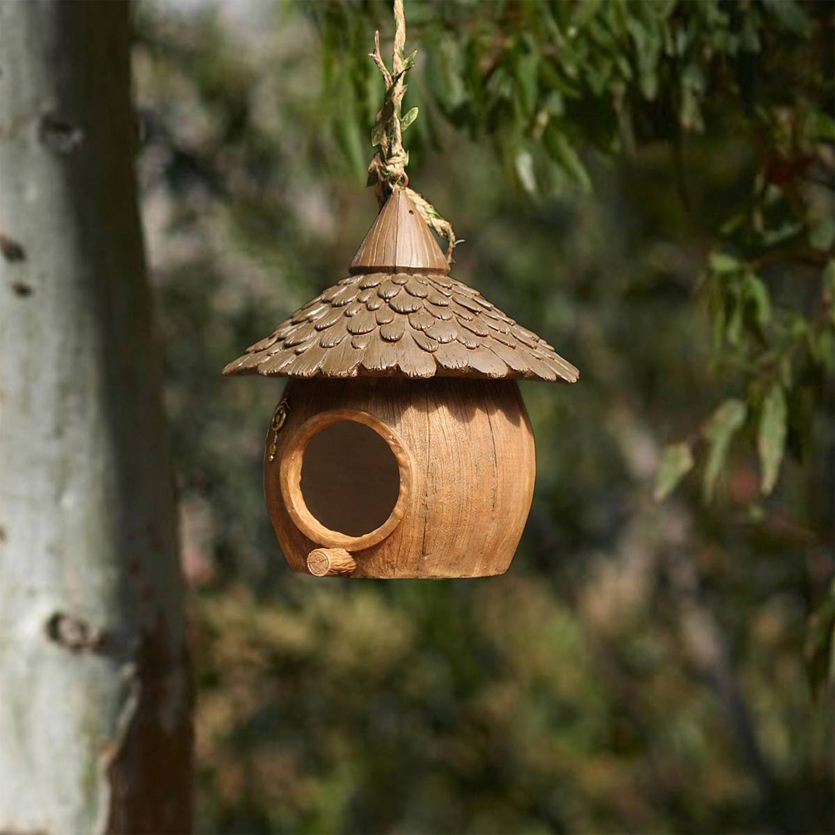 Hanging Bird House Resin Garden Bird Nest