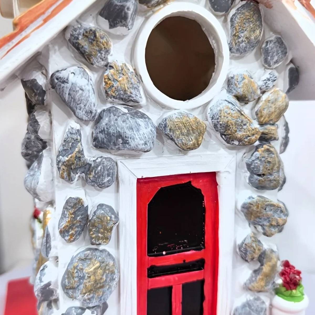 Bird House Stone Cottage Resin Nest