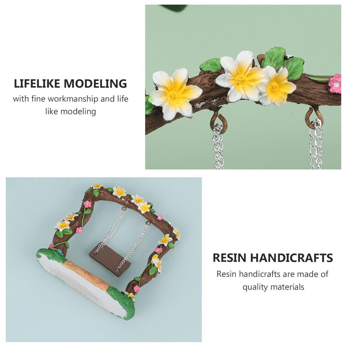 Miniature Resin Swing Garden Decor