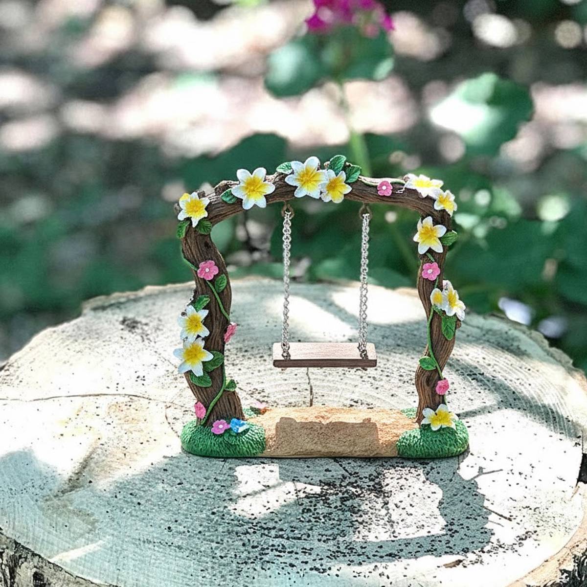 Miniature Resin Swing Garden Decor