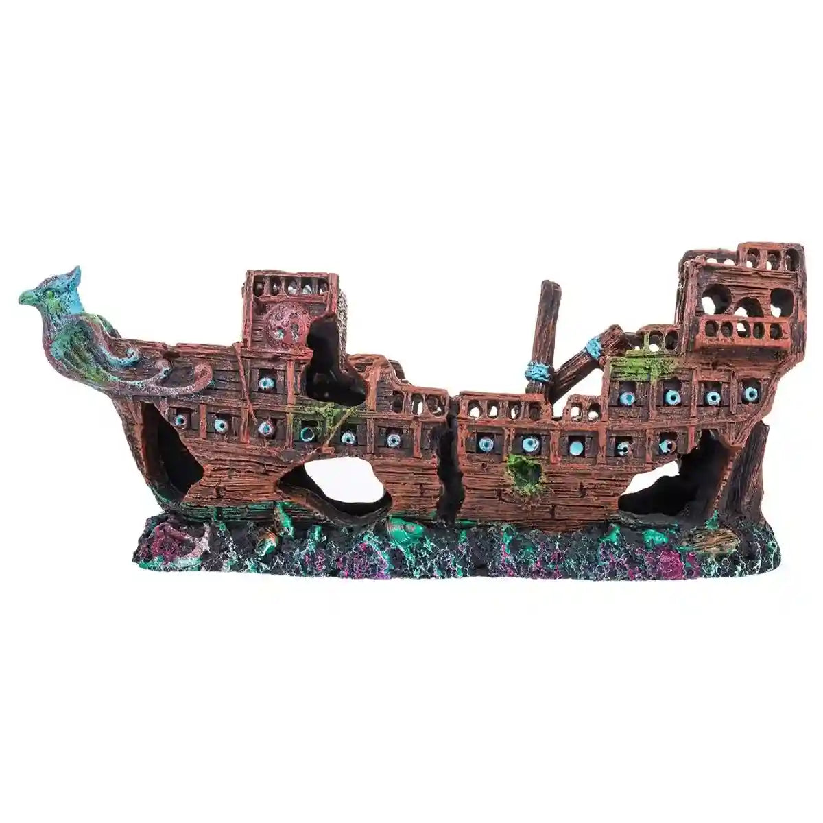 Pirate Ship Aquarium Ornament Resin Shipwreck Fish Tank Decor