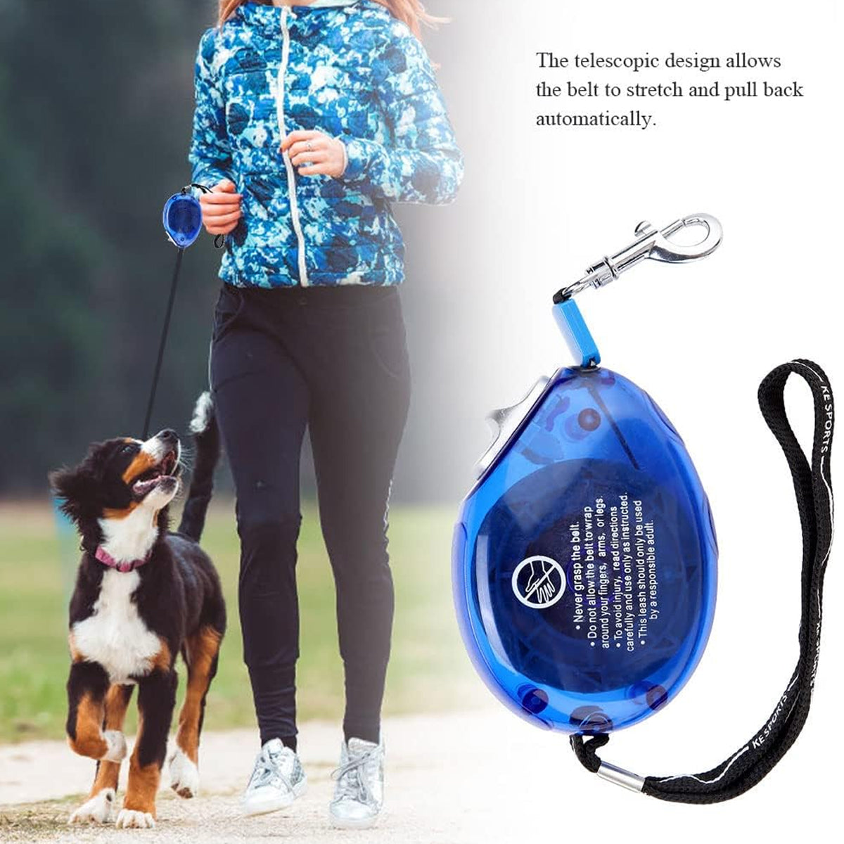 Retractable Dog Leash With One-Button Lock