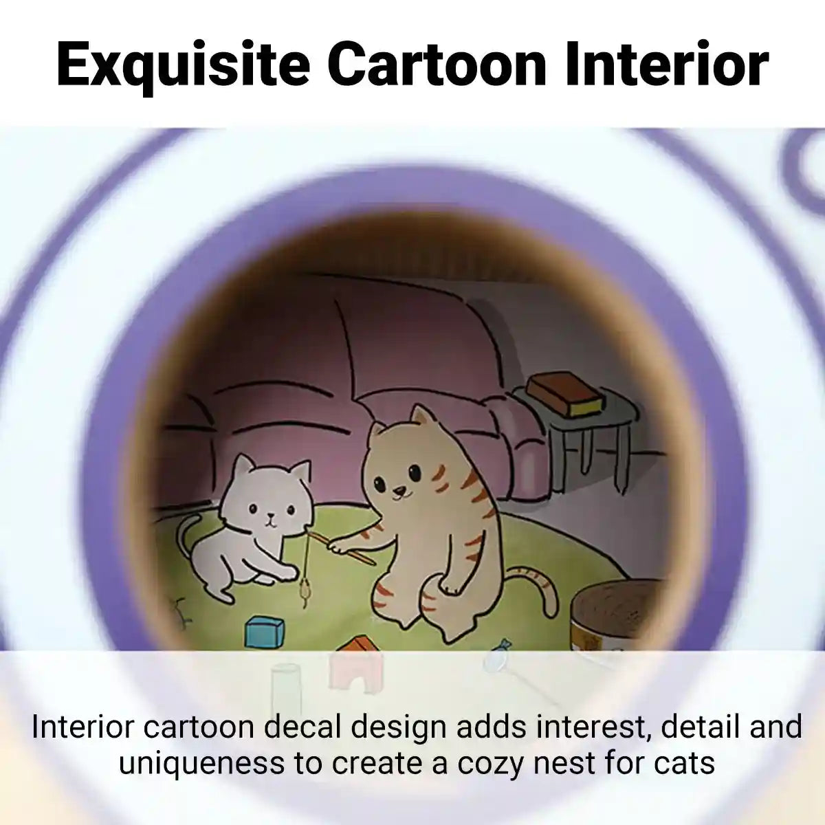 Retro Camera Style Cat Scratcher House