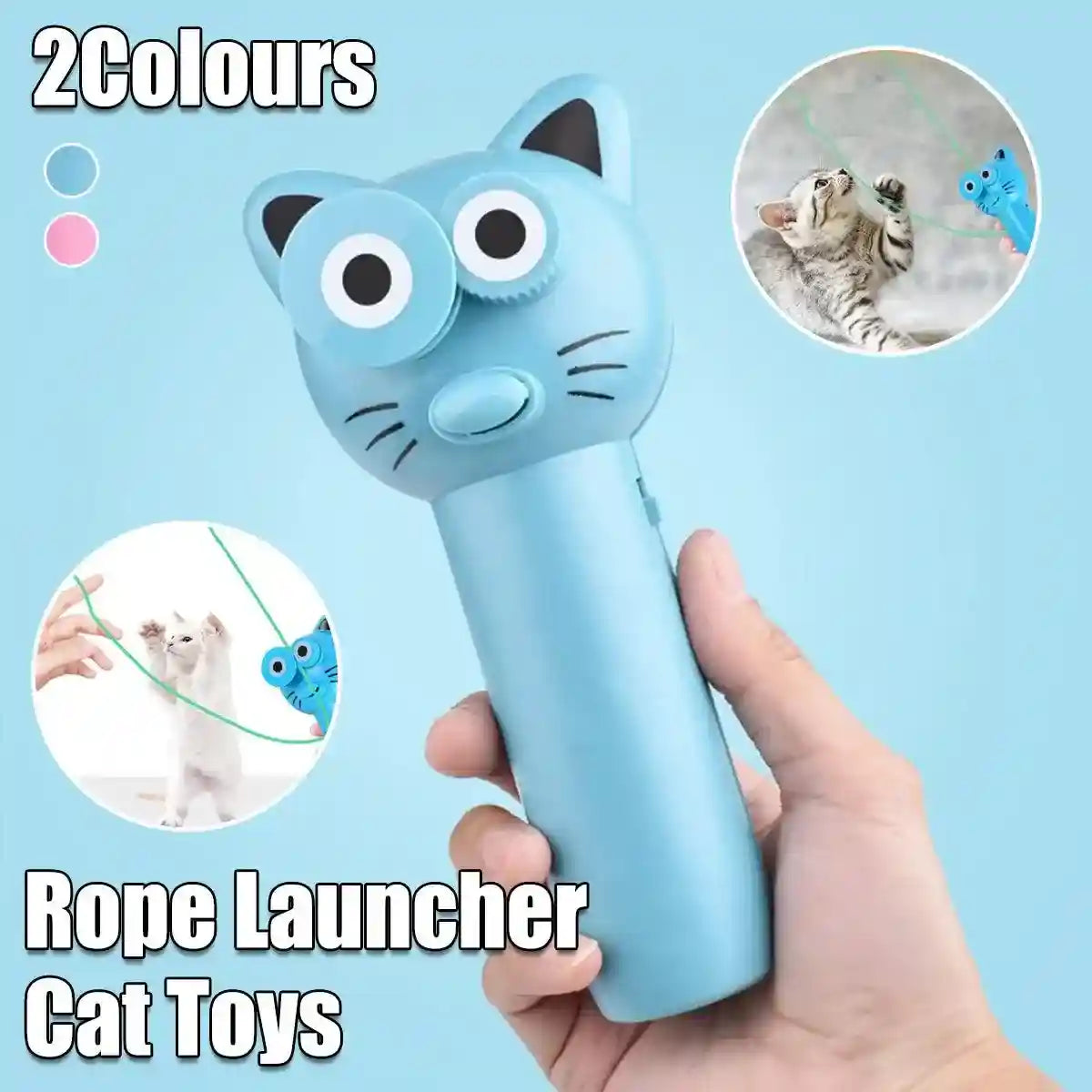 Interactive Rope Launcher Cat Toy for Play and Exercise Pet Teaser Toy for Cats
