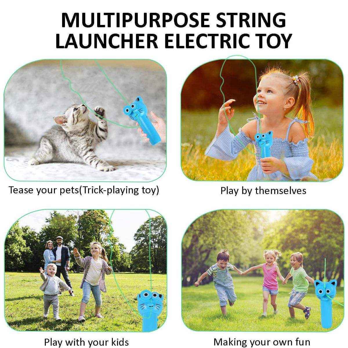 Interactive Rope Launcher Cat Toy for Play and Exercise Pet Teaser Toy for Cats