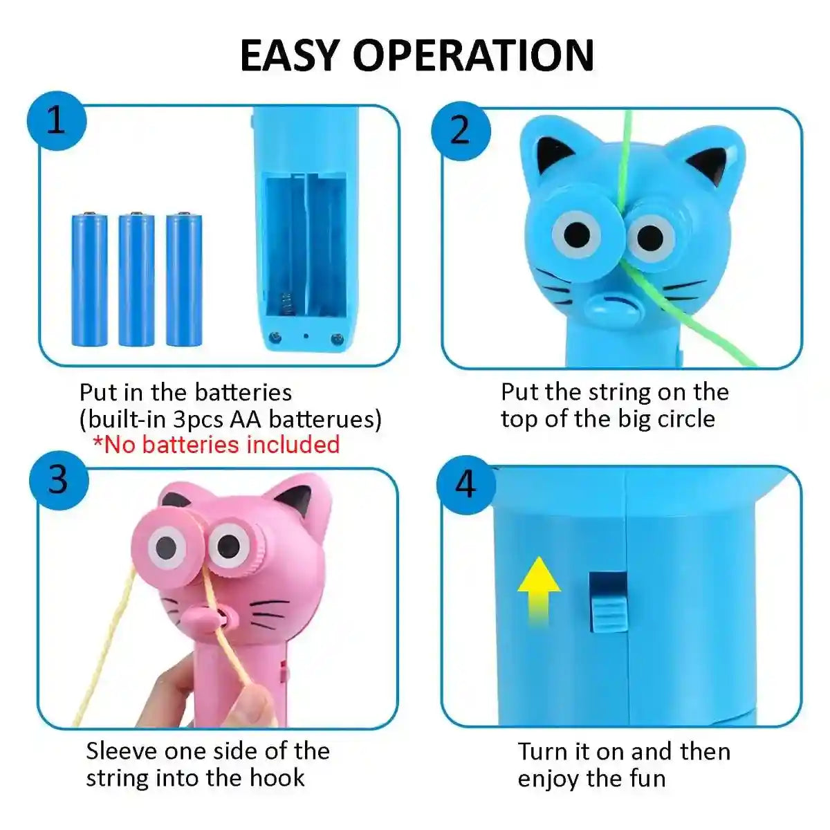 Interactive Rope Launcher Cat Toy for Play and Exercise Pet Teaser Toy for Cats