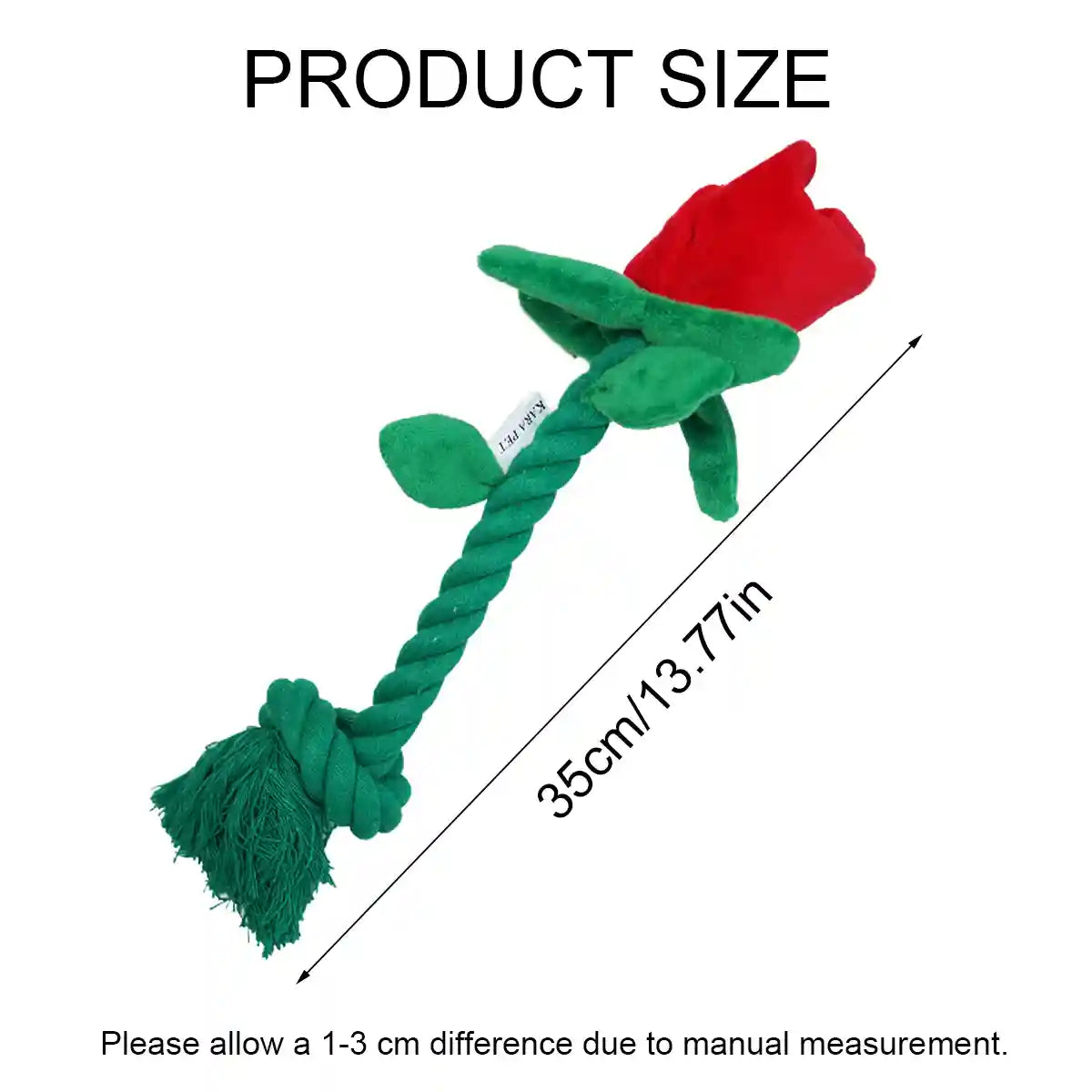 Rose Plush Dog Toy Cotton Rope Sound Paper Bite Resistant Interactive Pet Supply