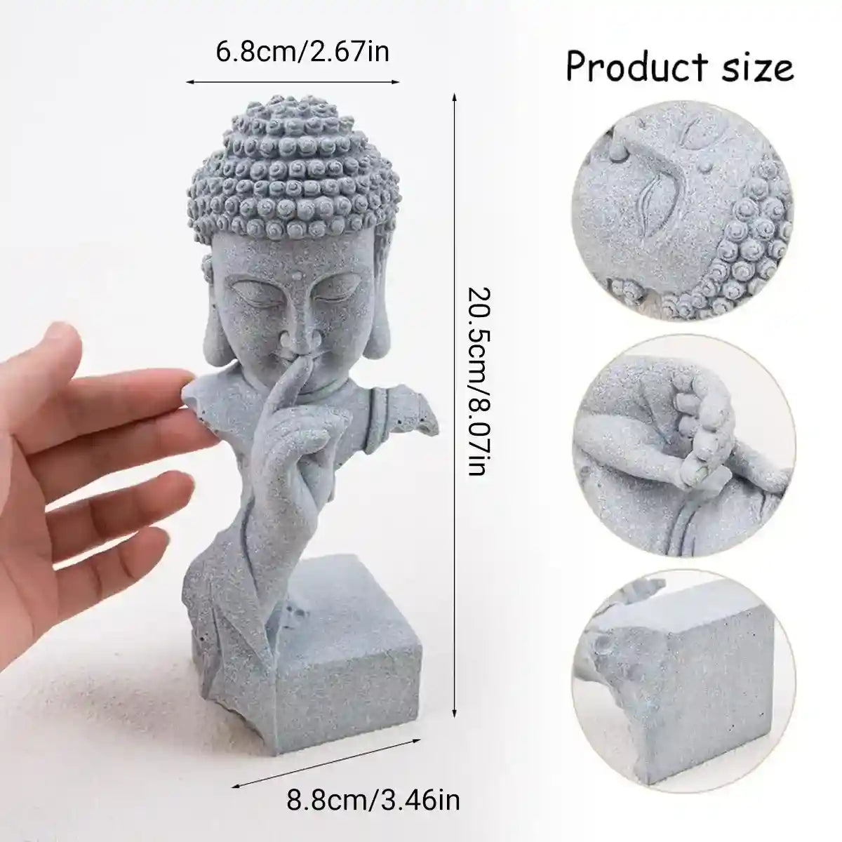Buddha Ornament Indoor Aquarium Decoration for Desk & Bonsai Plants