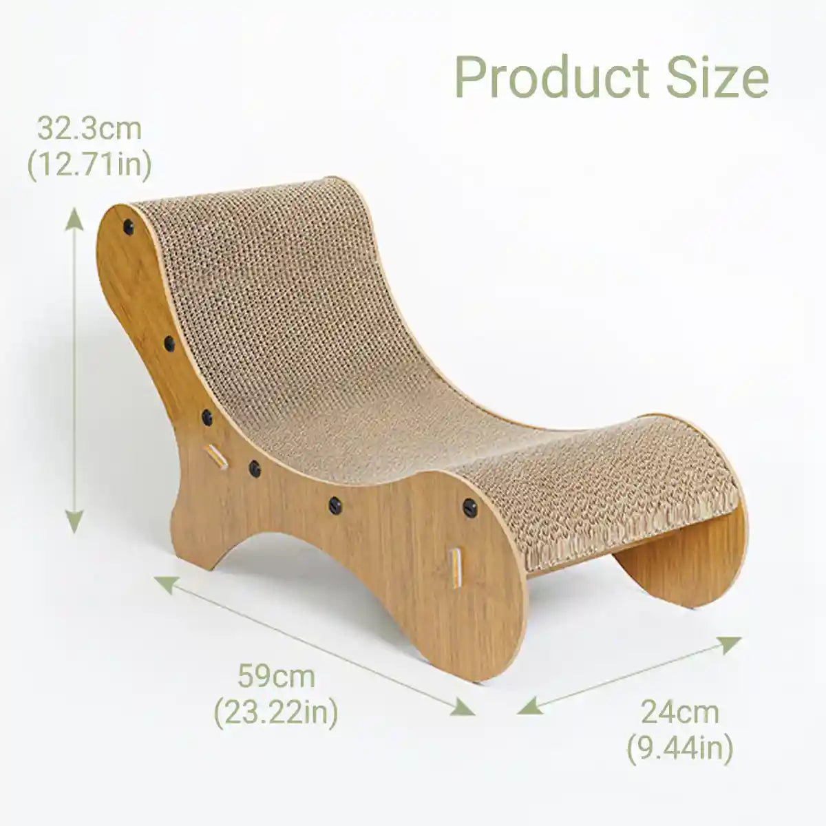 2-in-1 Cat Scratching Lounger with Curved Cardboard Surface