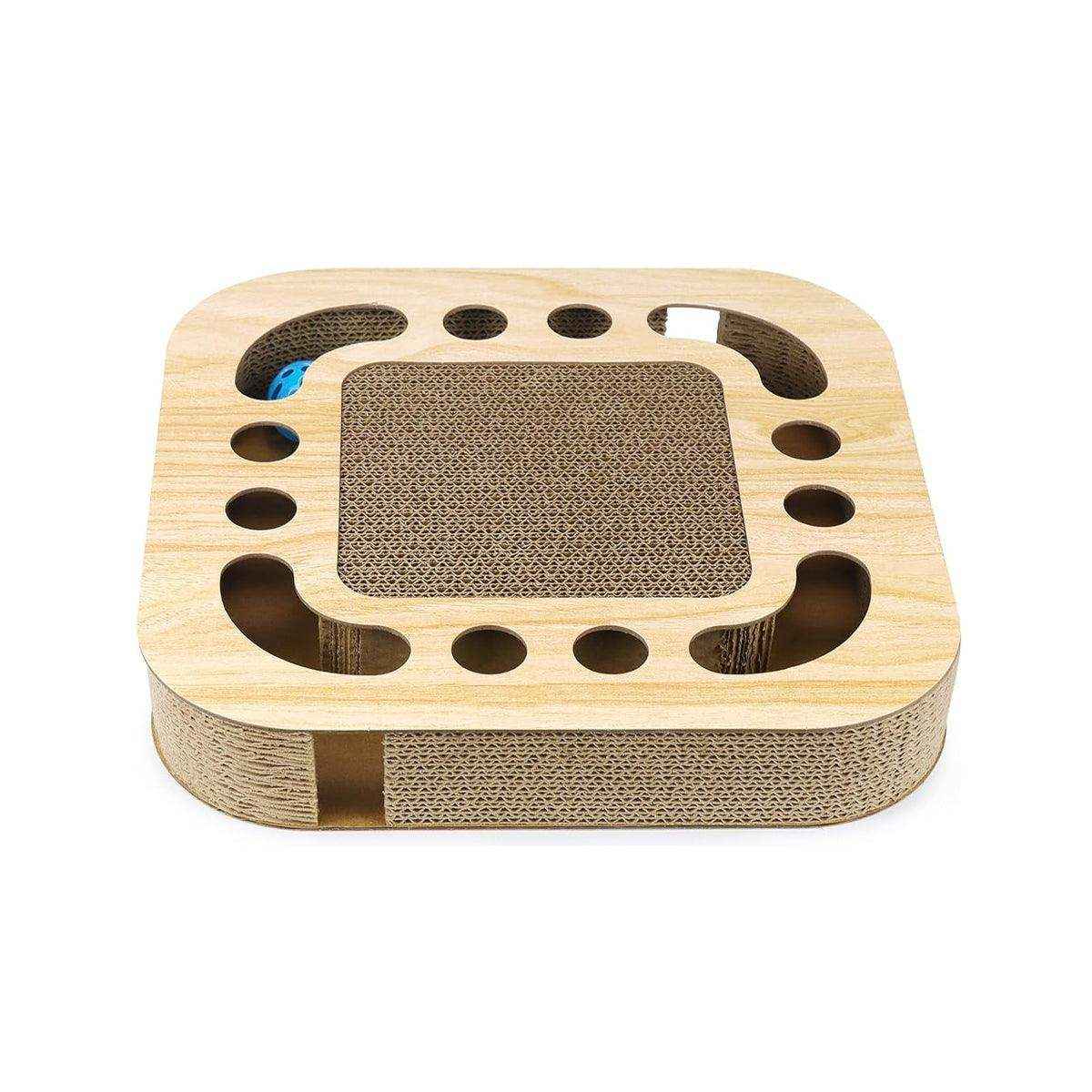 Interactive Cat Scratching Toy Claw Pad & Turntable Ball Track