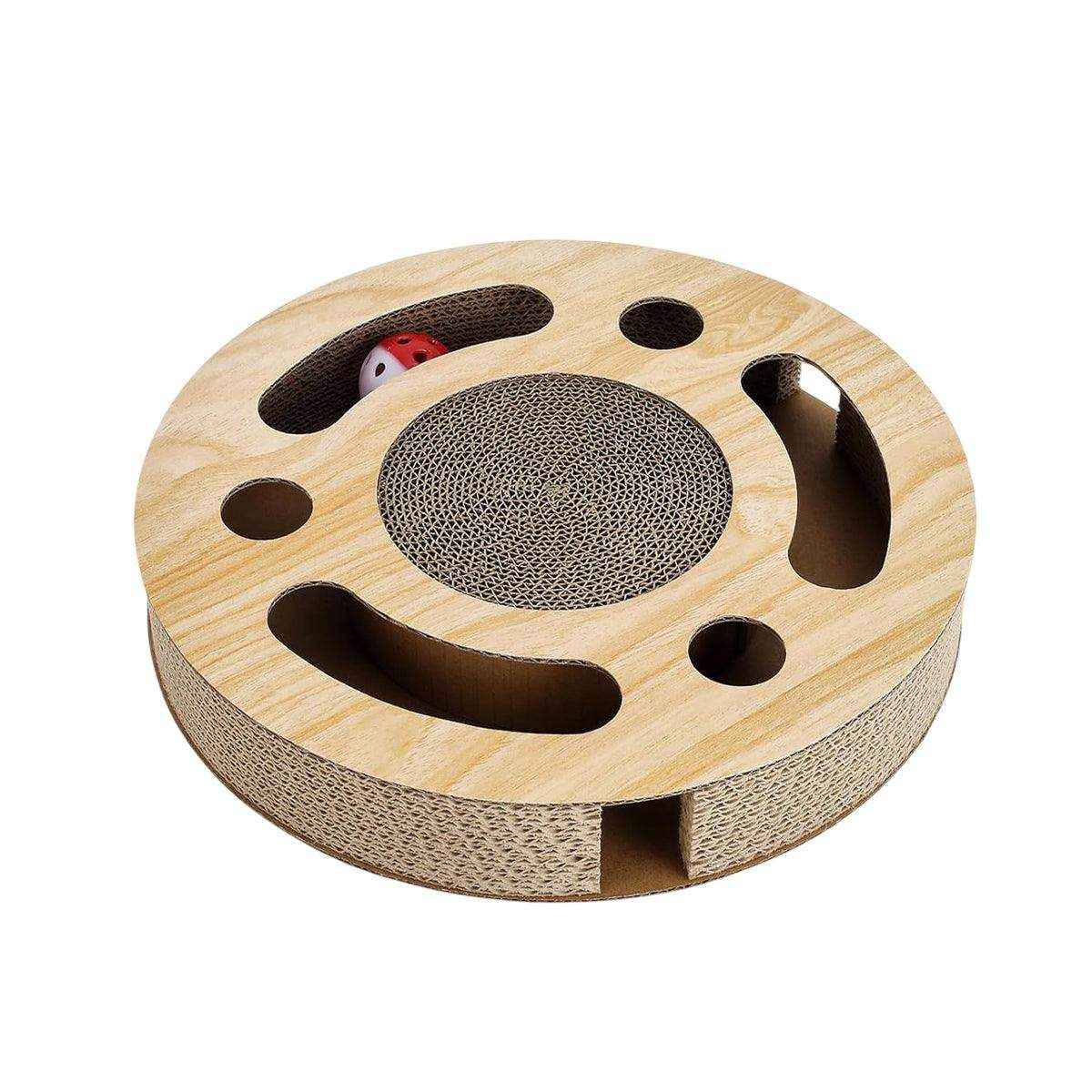 Interactive Cat Scratching Toy Claw Pad & Turntable Ball Track