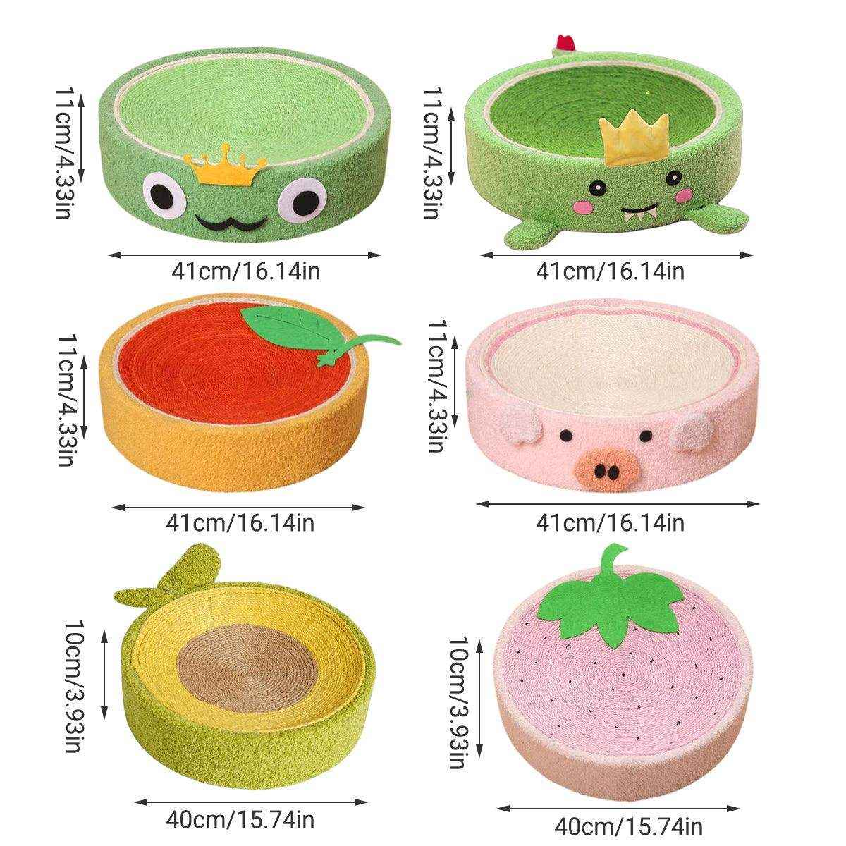 Cartoon-Inspired Cat Bed with Sisal Surface Multi-Use Cat Scratching Board