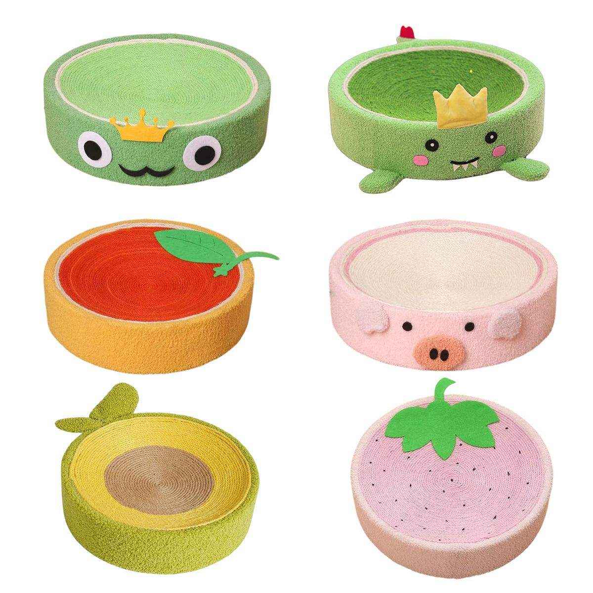 Cartoon-Inspired Cat Bed with Sisal Surface Multi-Use Cat Scratching Board