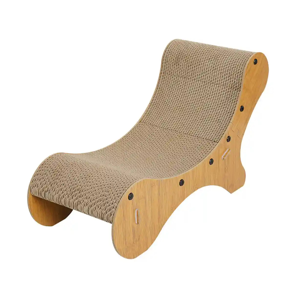 2-in-1 Cat Scratching Lounger with Curved Cardboard Surface