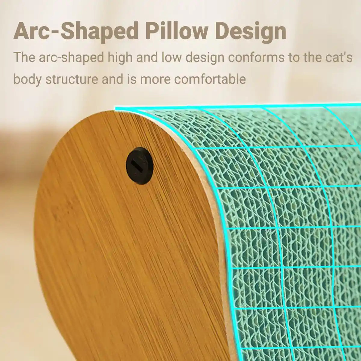 2-in-1 Cat Scratching Lounger with Curved Cardboard Surface