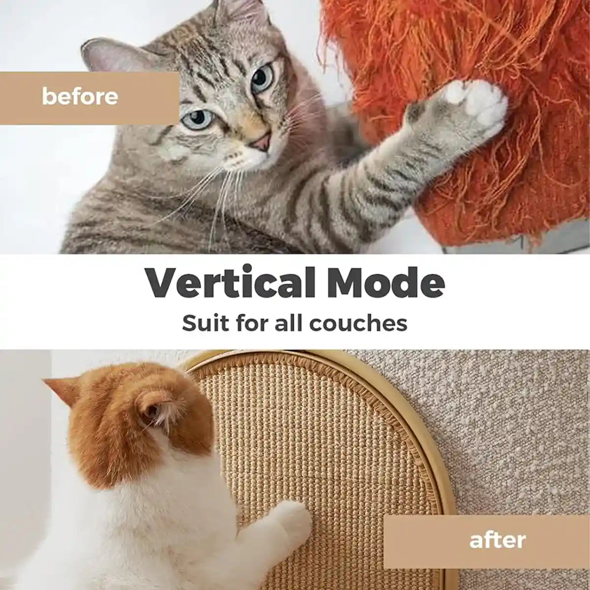 Multifunctional Cat Scratching Board with Replaceable Sisal Mat