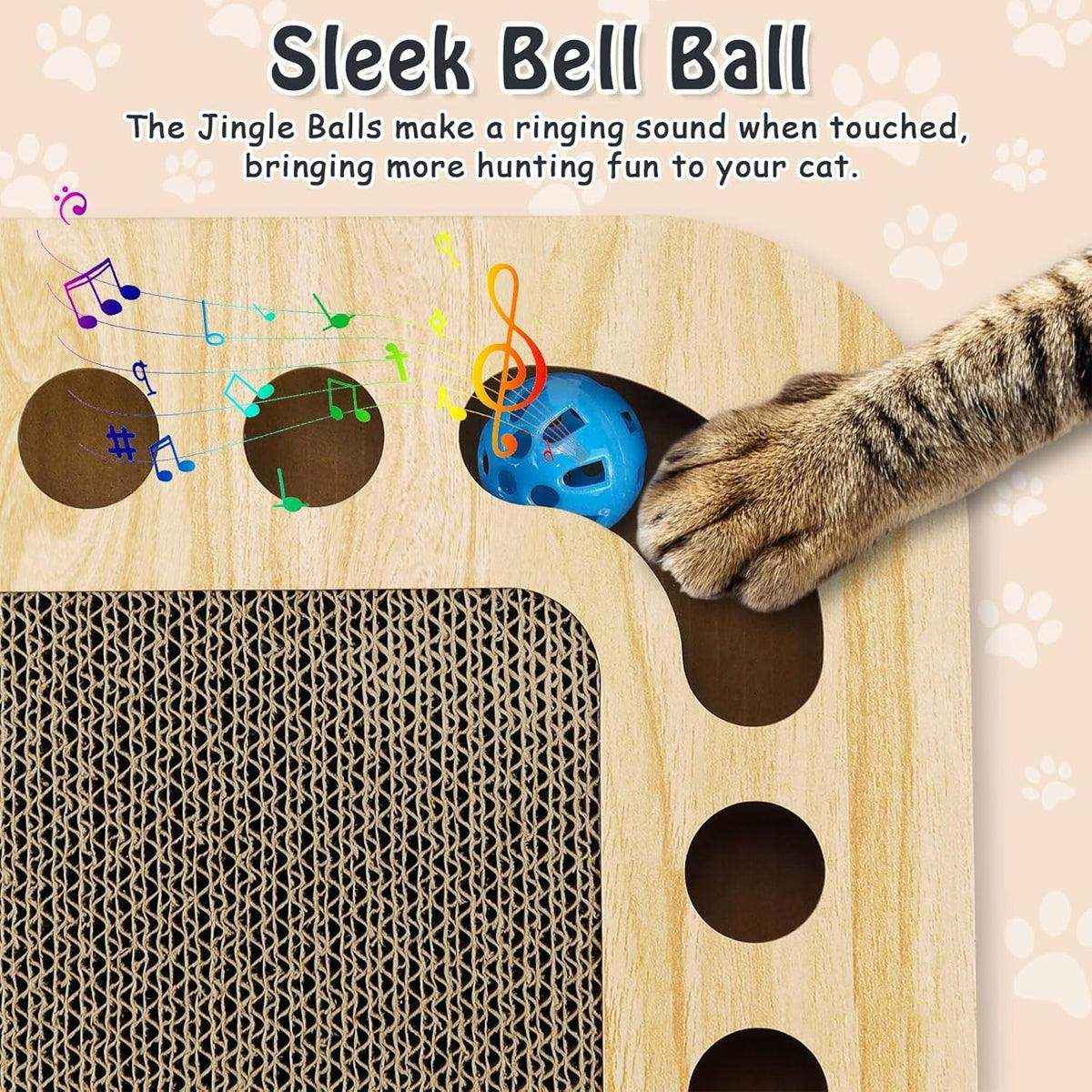 Interactive Cat Scratching Toy Claw Pad & Turntable Ball Track