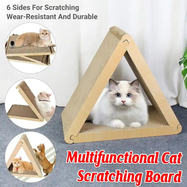 Triangular Foldable Cat Scratching Board Corrugated Cardboard