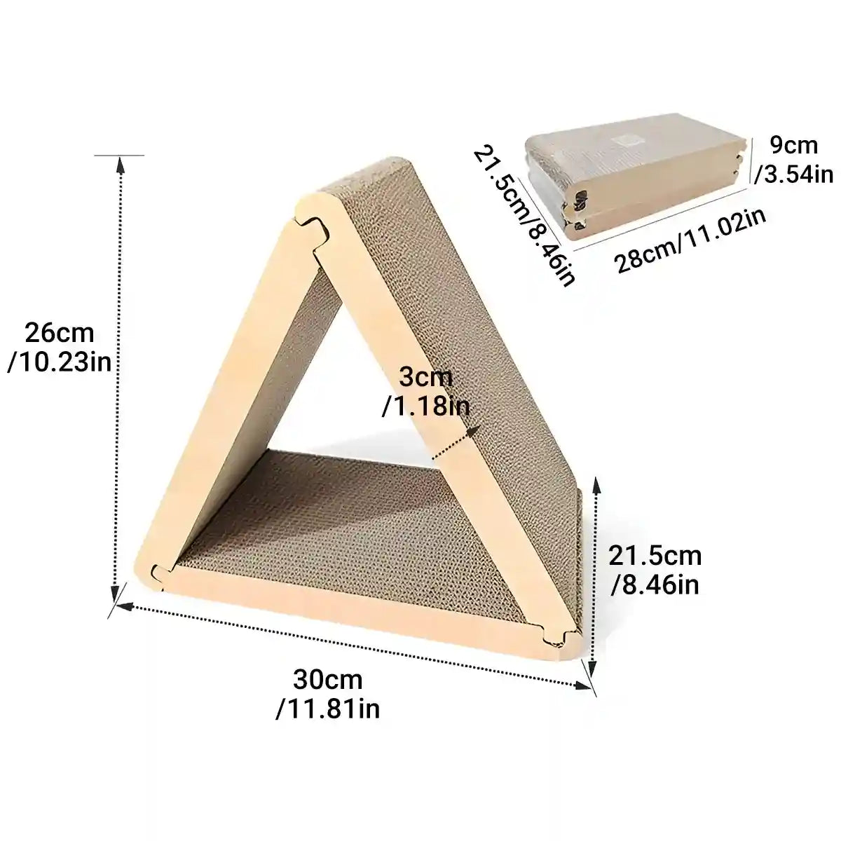 Triangular Foldable Cat Scratching Board Corrugated Cardboard