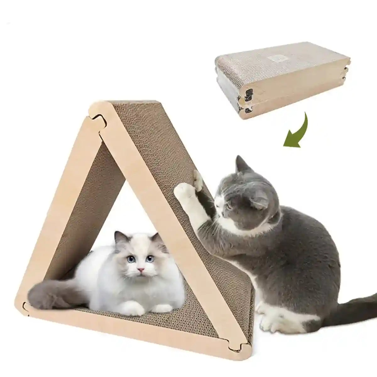 Triangular Foldable Cat Scratching Board Corrugated Cardboard