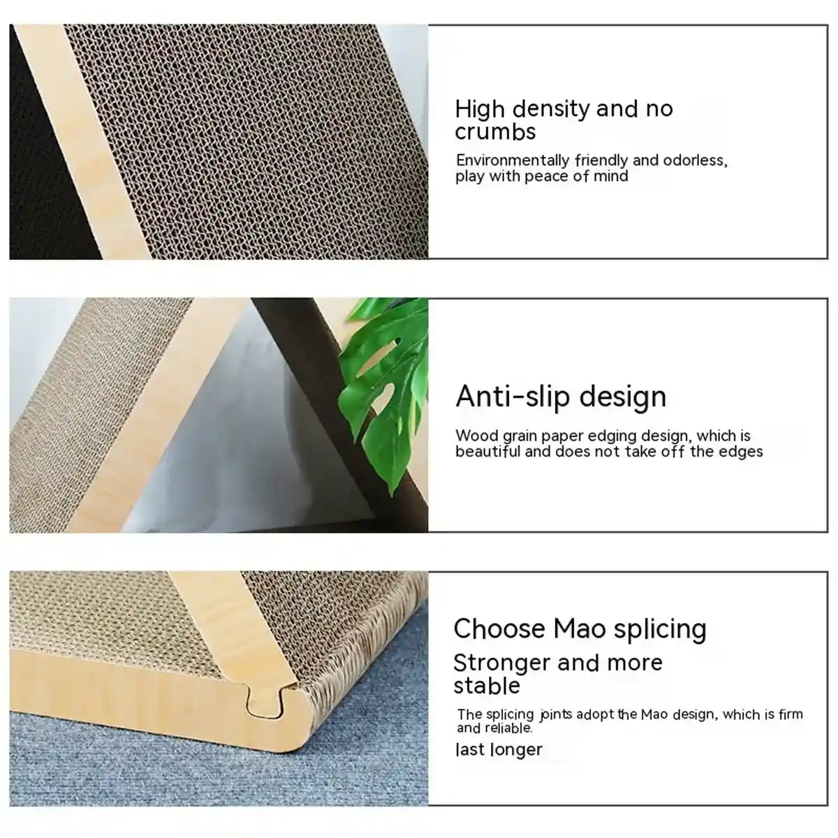 Triangular Foldable Cat Scratching Board Corrugated Cardboard