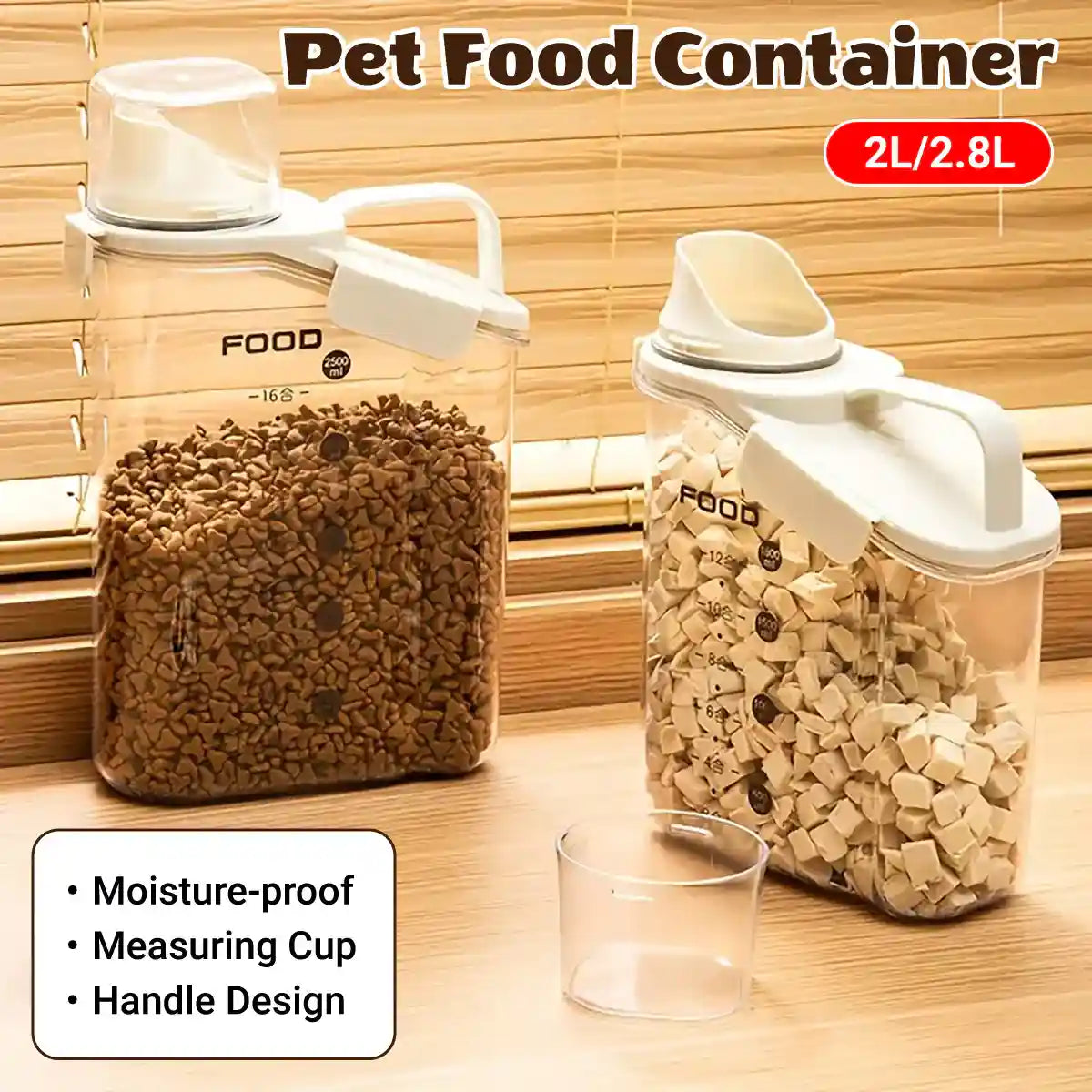 Airtight Grain Storage Jar Food Storage Container with Measuring Cup