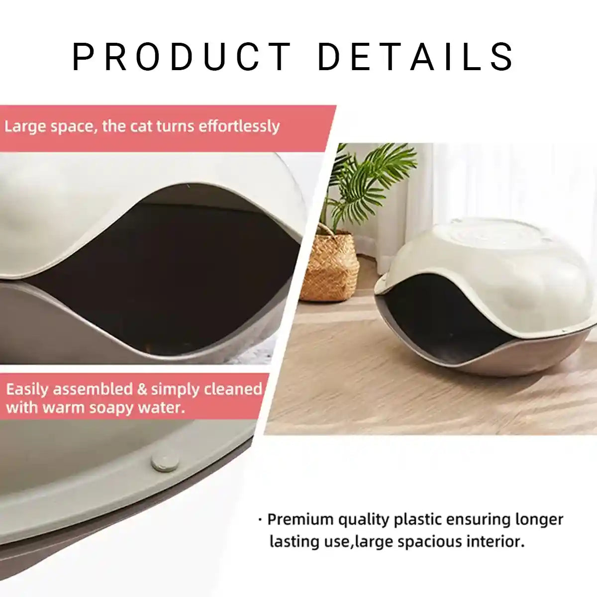 Semi Enclosed Eggshell Cat Bed for Indoor Use