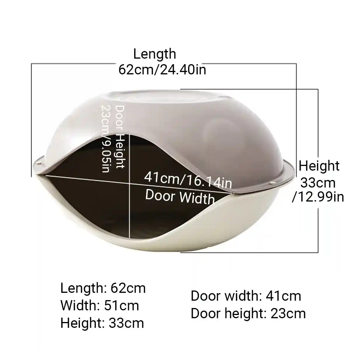 Semi Enclosed Eggshell Cat Bed for Indoor Use