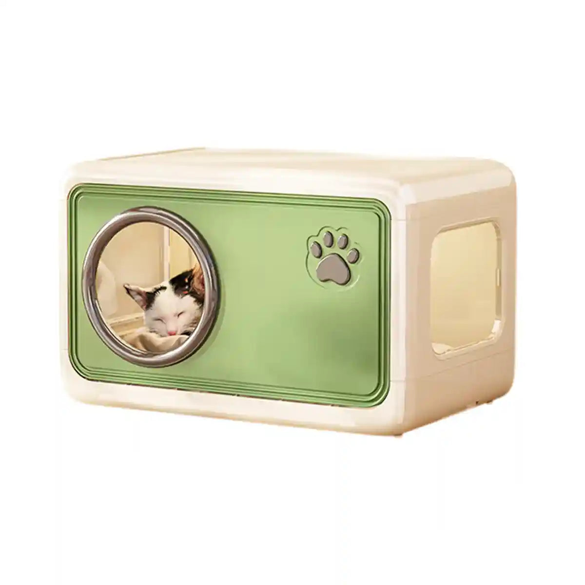 Semi-Enclosed Pet Nest Foldable Cat House With Retractable Lid