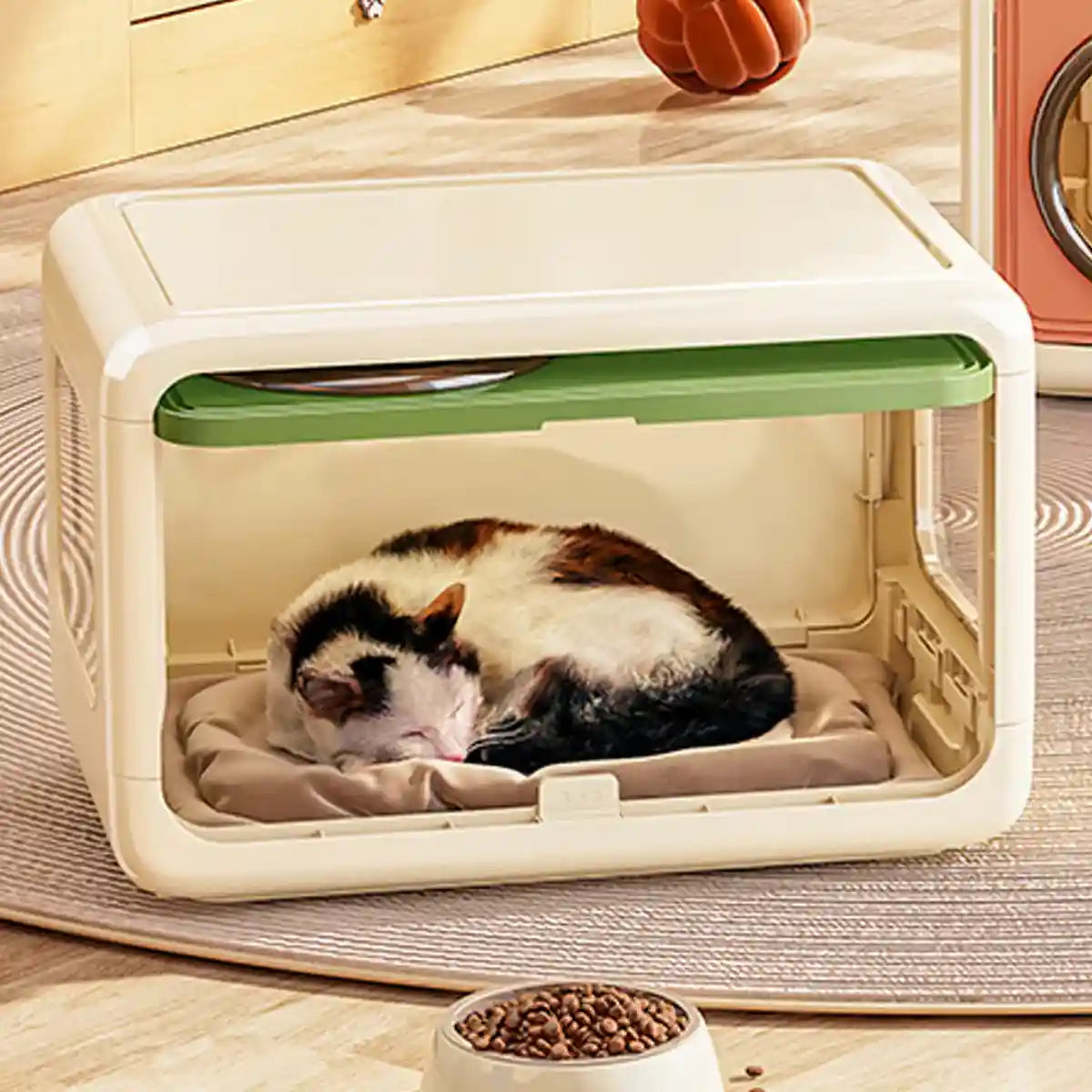 Semi-Enclosed Pet Nest Foldable Cat House With Retractable Lid