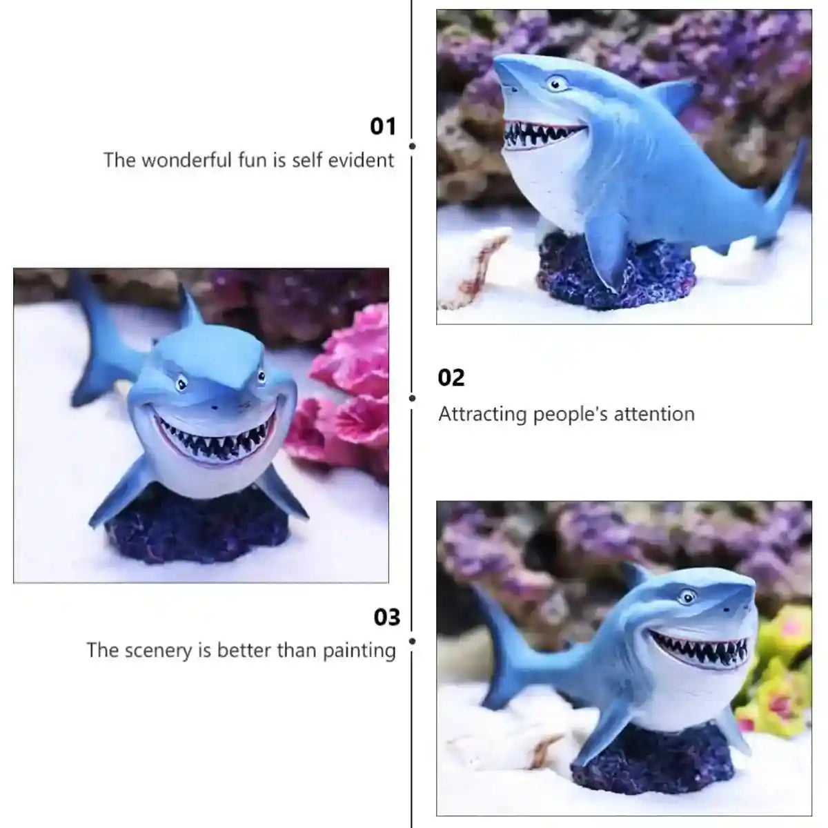 Shark Resin Decoration for Tanks Realistic Aquarium Ornament