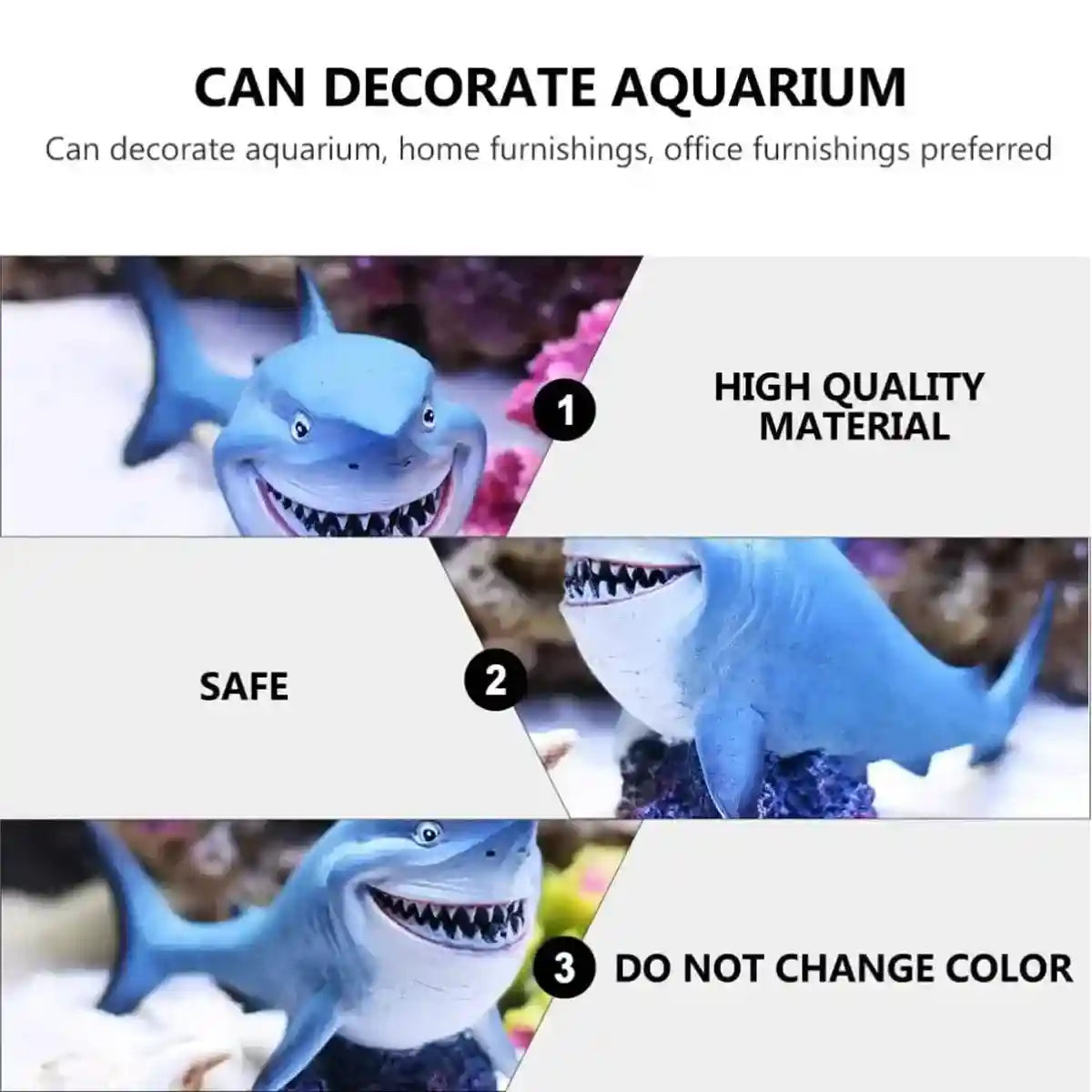 Shark Resin Decoration for Tanks Realistic Aquarium Ornament