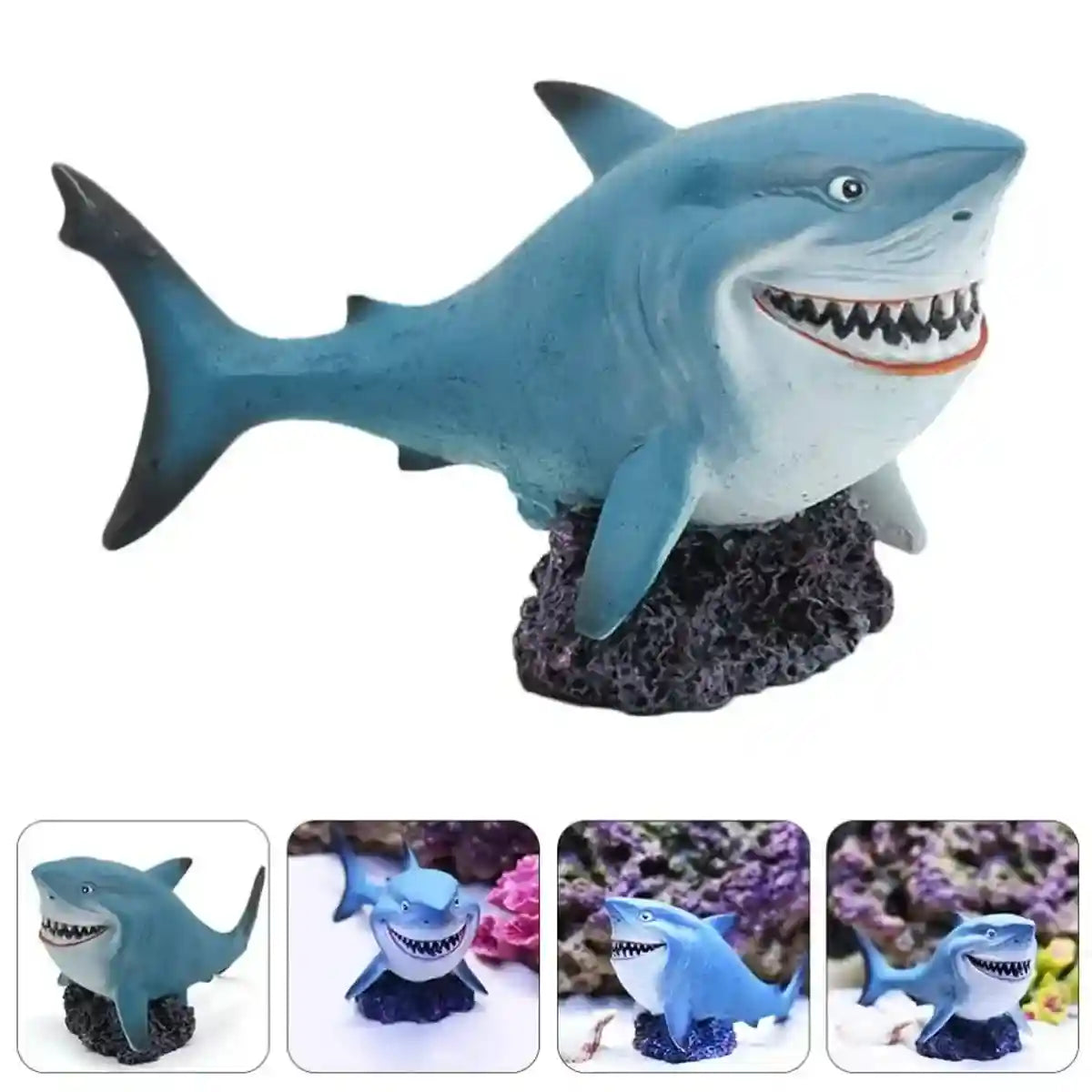 Shark Resin Decoration for Tanks Realistic Aquarium Ornament