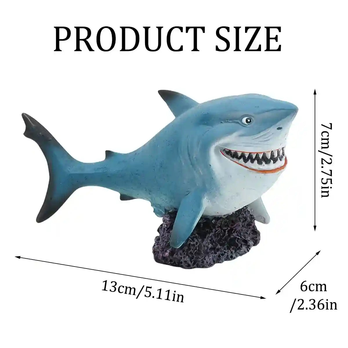 Shark Resin Decoration for Tanks Realistic Aquarium Ornament