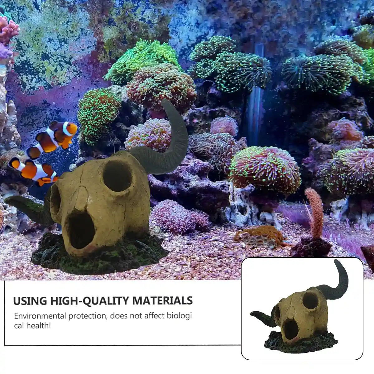 Resin Skull Aquarium Decoration Horror Style Fish Tank & Reptile Ornament