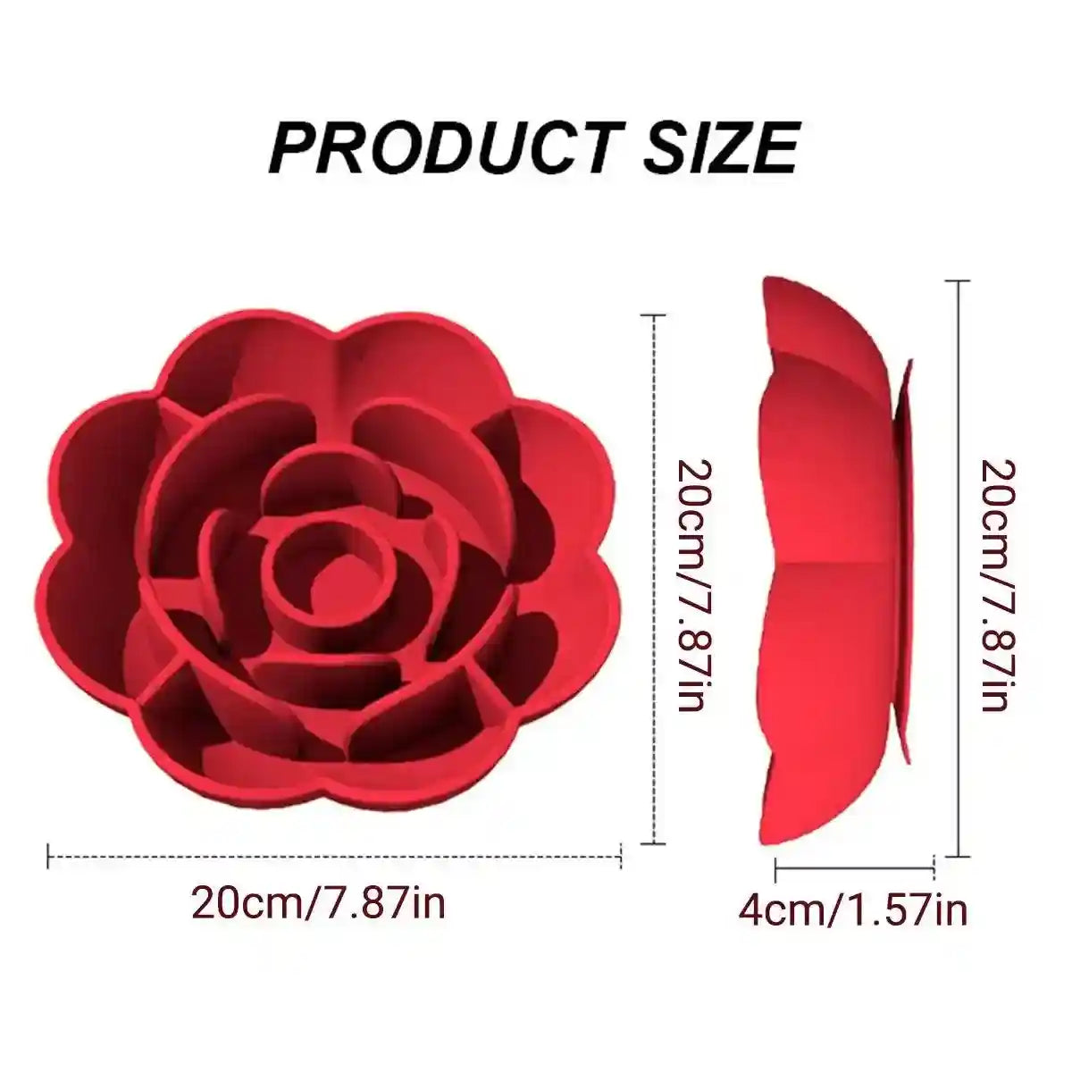 Rose-Shaped Slow Feeder Dog Bowl with Non-Slip Suction Base