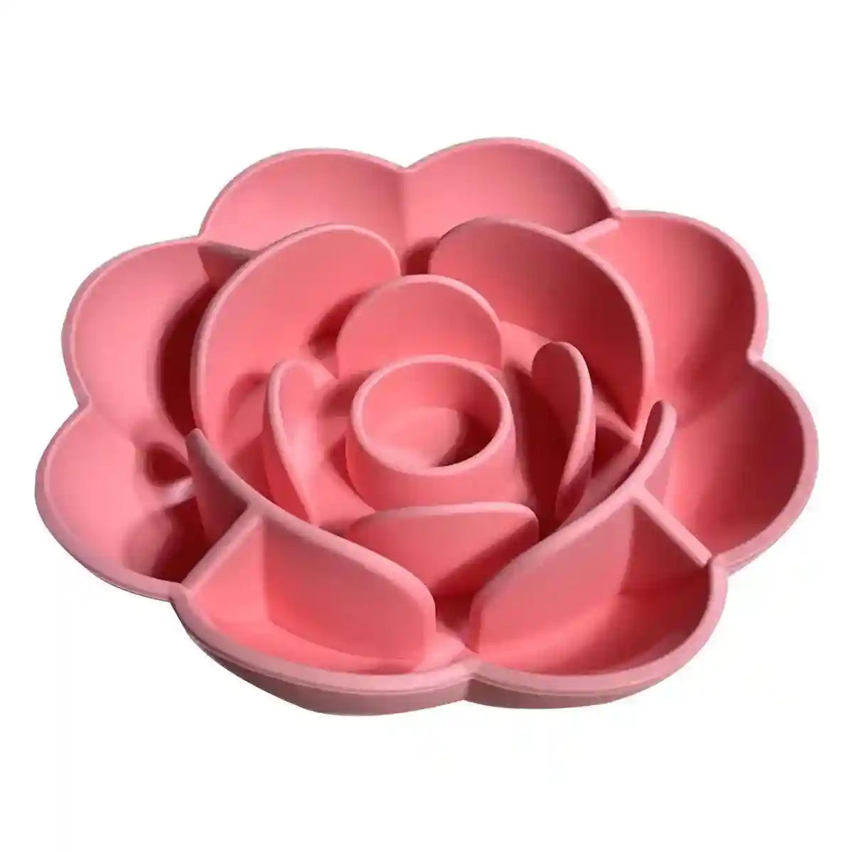 Rose-Shaped Slow Feeder Dog Bowl with Non-Slip Suction Base