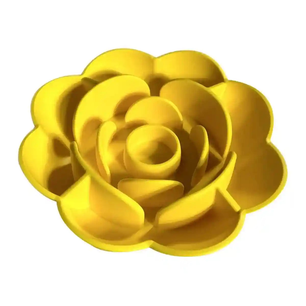 Rose-Shaped Slow Feeder Dog Bowl with Non-Slip Suction Base