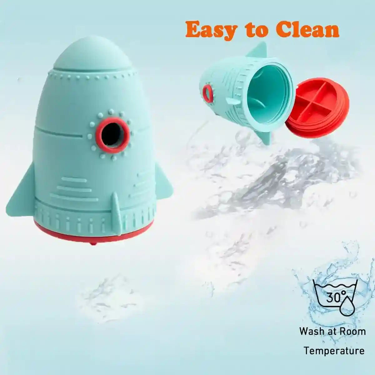 Rocket-Shaped Interactive Toy with Silicone Dog Treat Dispenser
