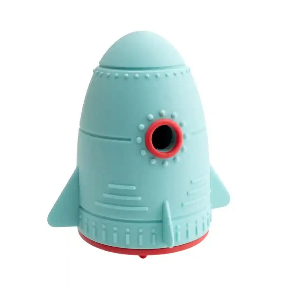 Rocket-Shaped Interactive Toy with Silicone Dog Treat Dispenser