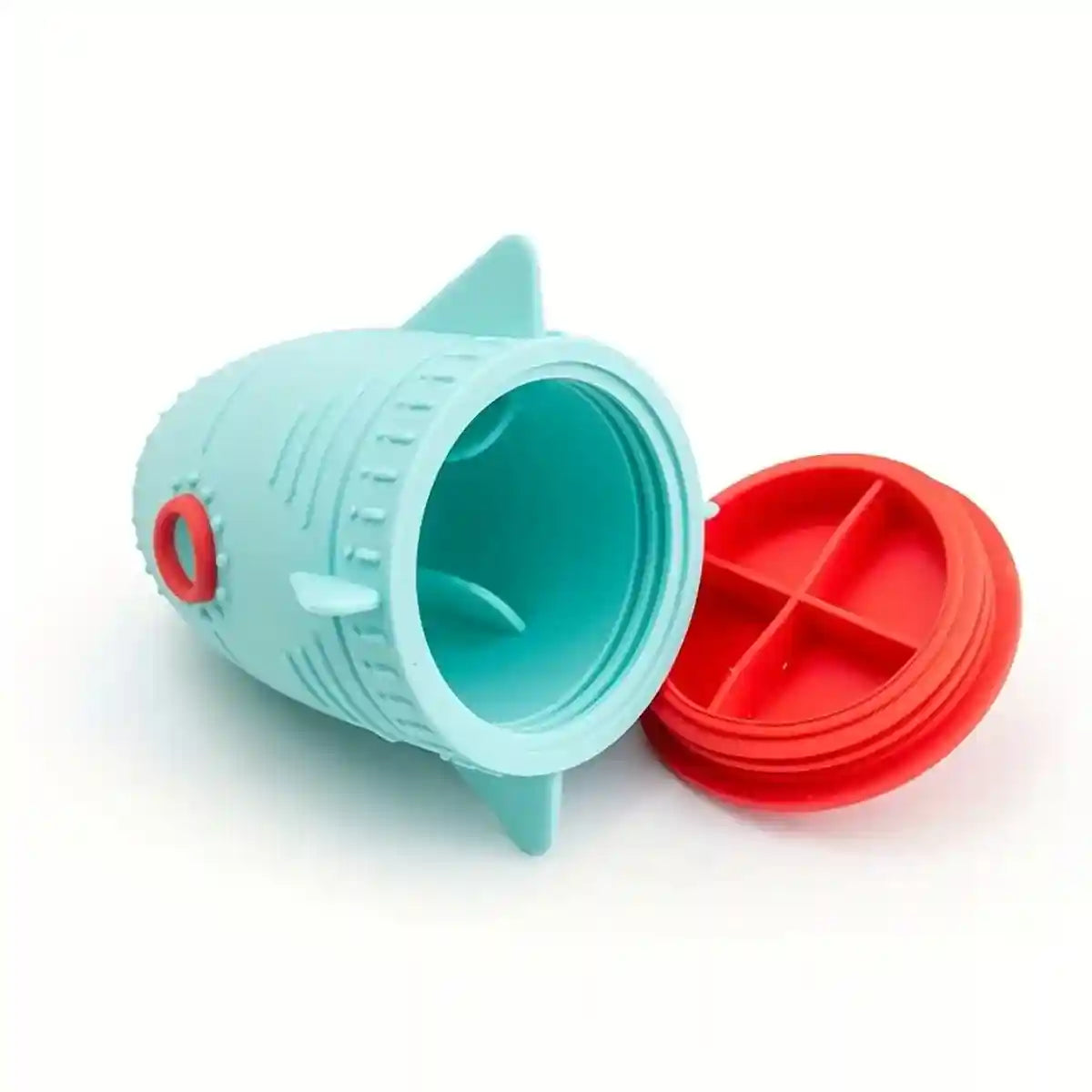Rocket-Shaped Interactive Toy with Silicone Dog Treat Dispenser