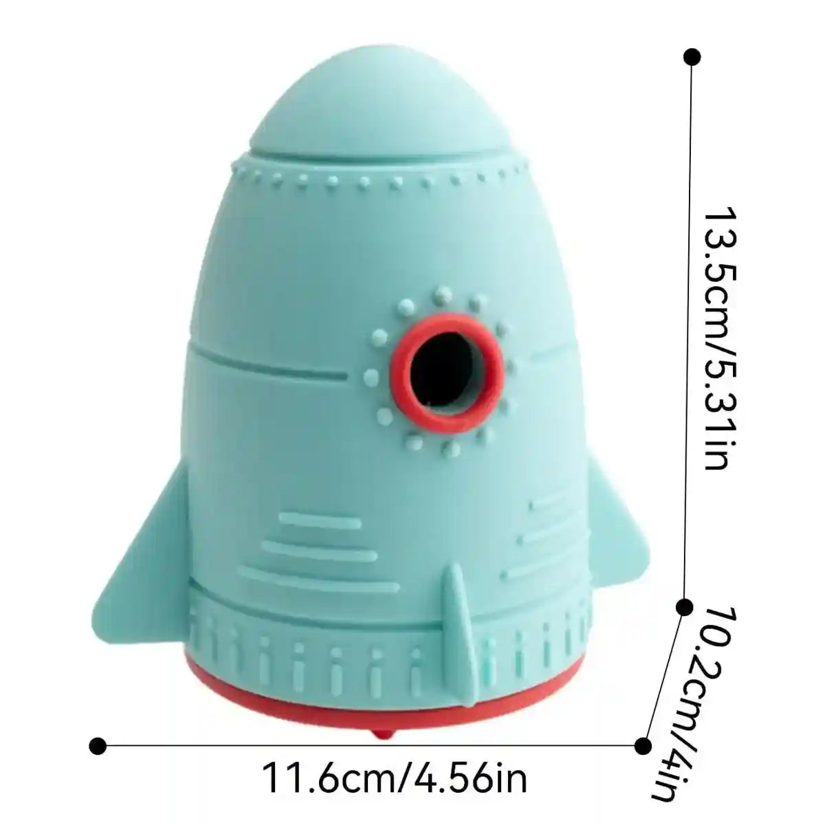 Rocket-Shaped Interactive Toy with Silicone Dog Treat Dispenser