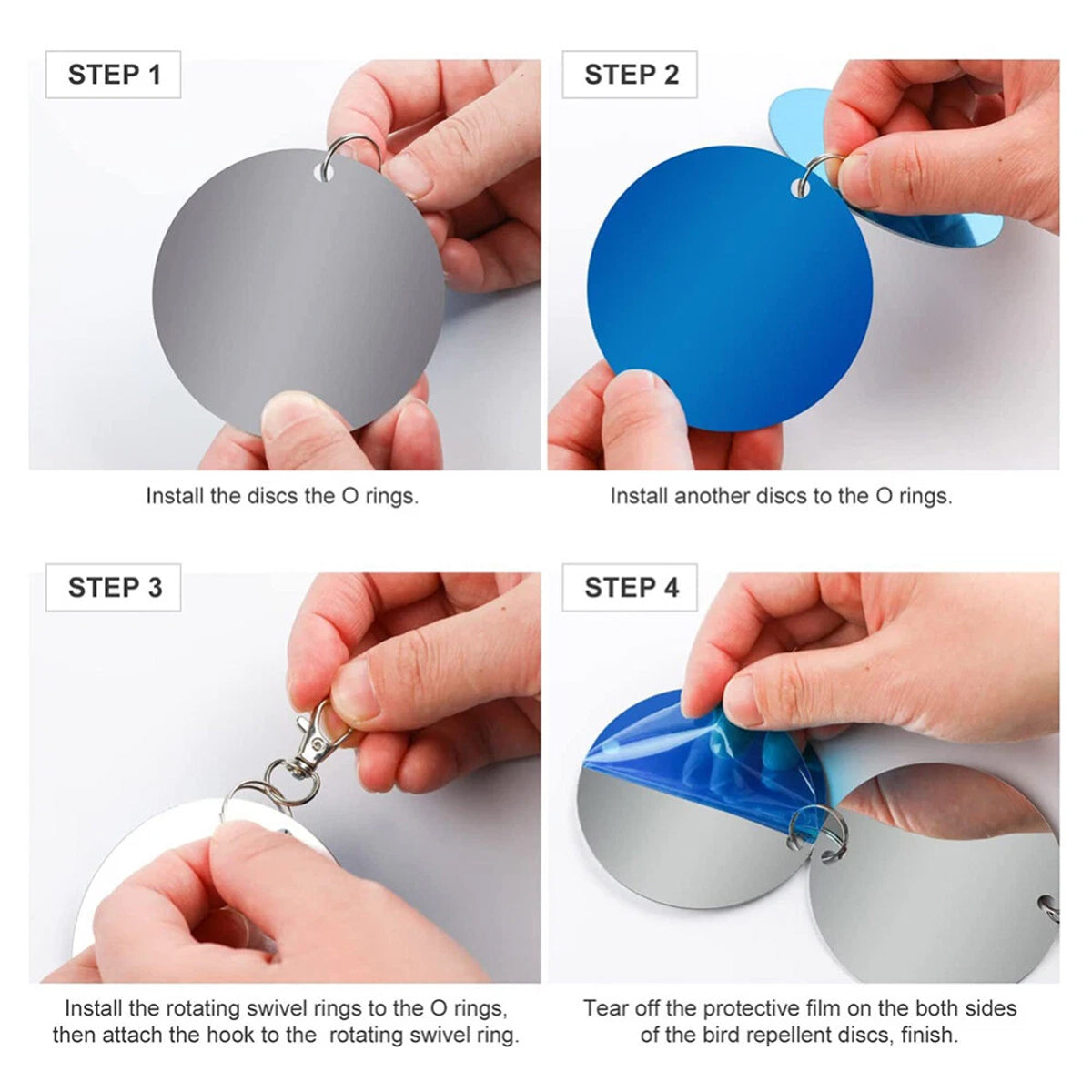Reflective Bird Deterrent Discs Set Hanging Garden Protection