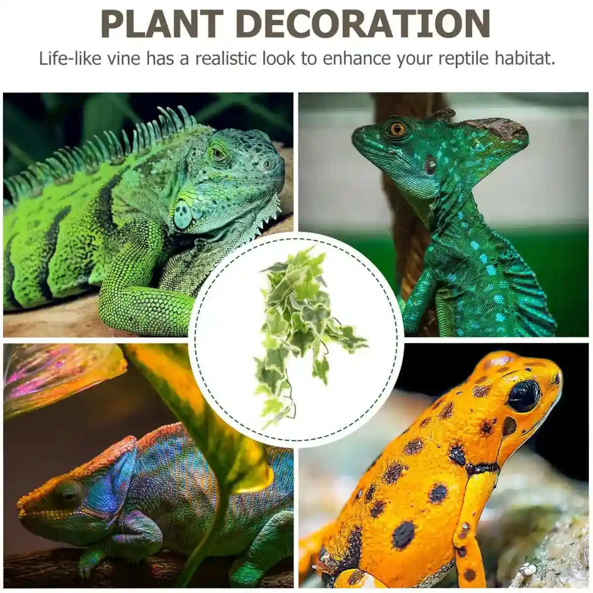 Reptile Habitat Artificial Ivy Vine for Terrariums and Cages