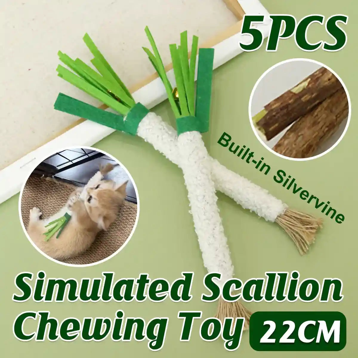 Simulation Shallot Cat Toy with Silvervine