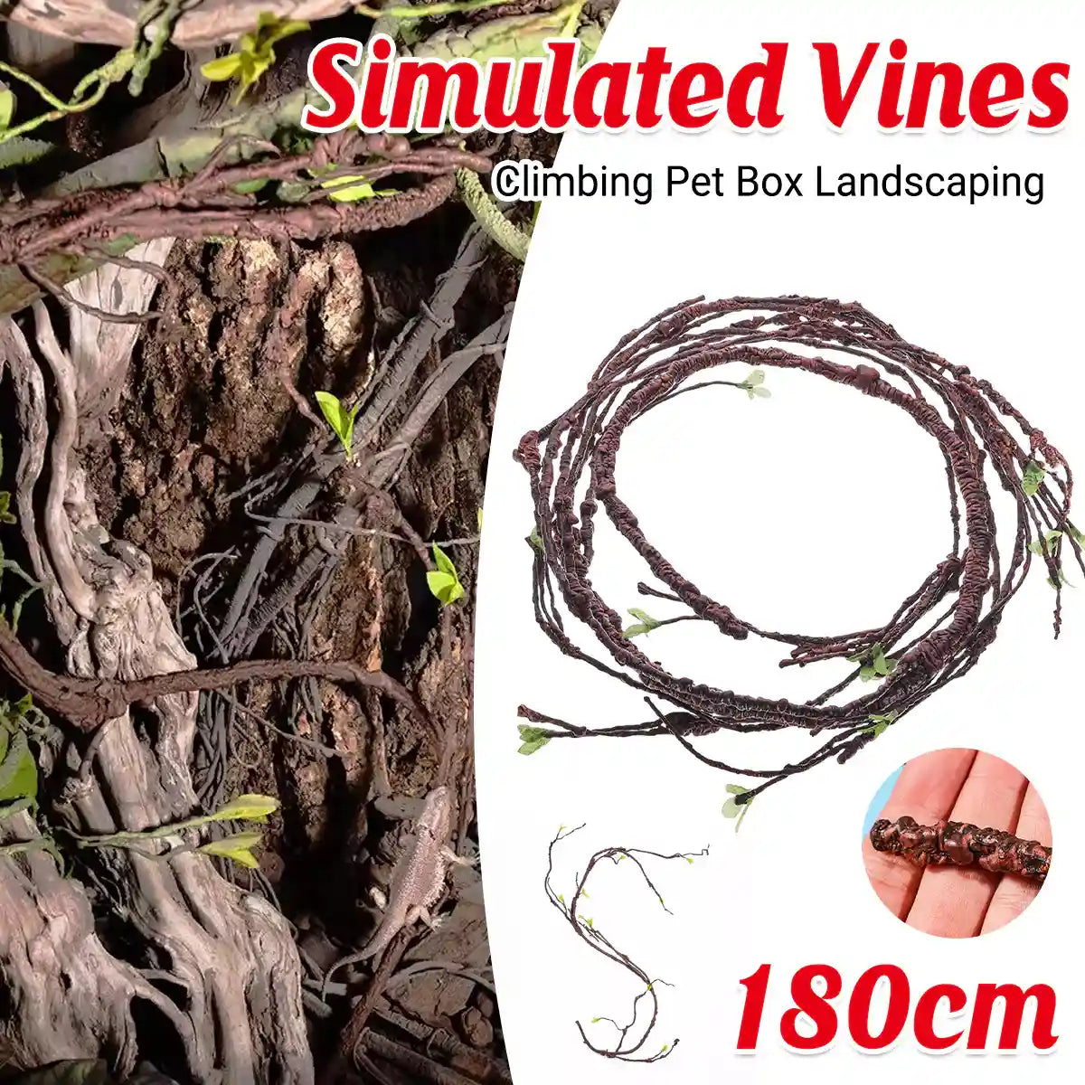 Flexible Reptile Vines 180cm Jungle Climbing Decoration for Terrariums