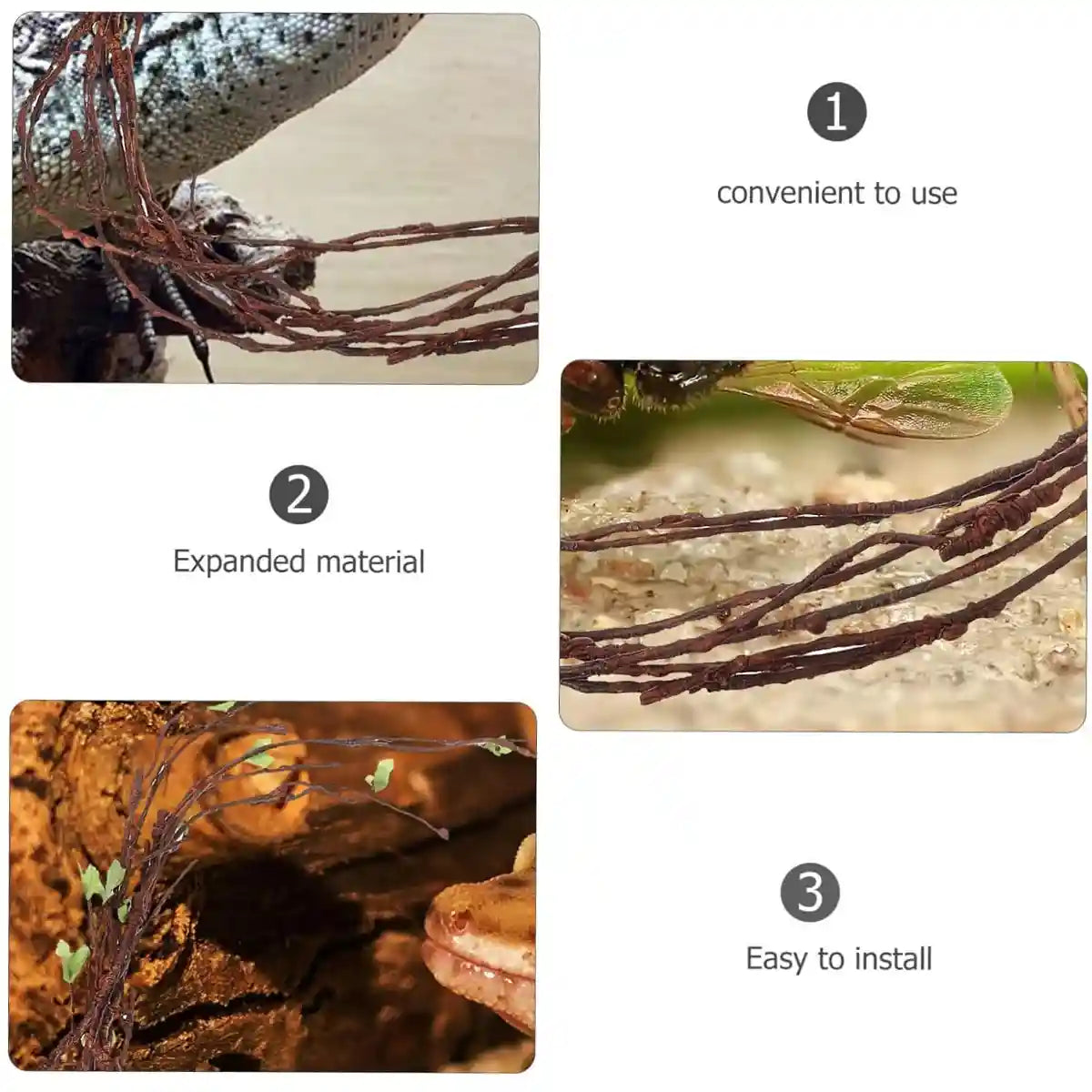 Flexible Reptile Vines 180cm Jungle Climbing Decoration for Terrariums