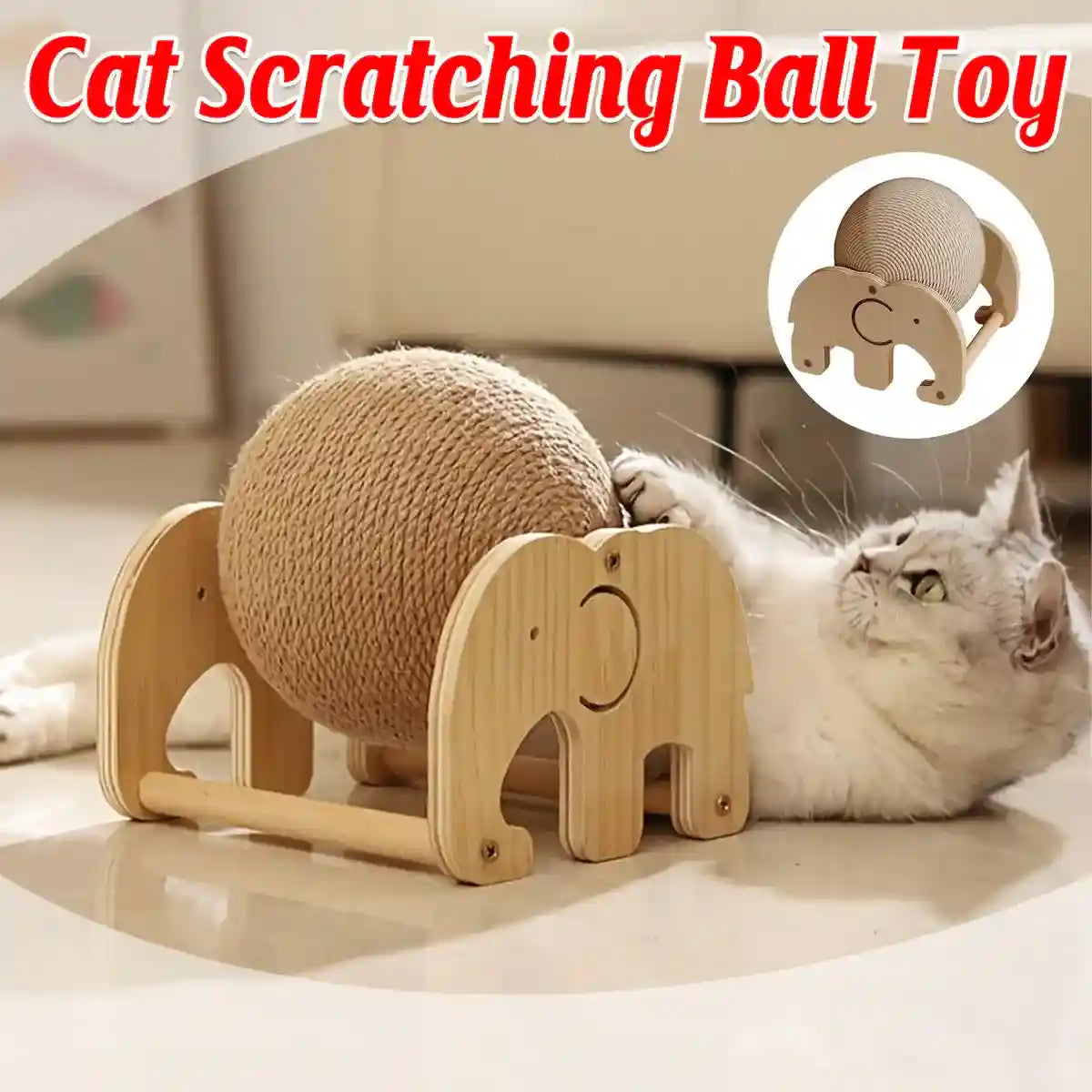 Elephant-Shaped Cat Scratching Toy Ball