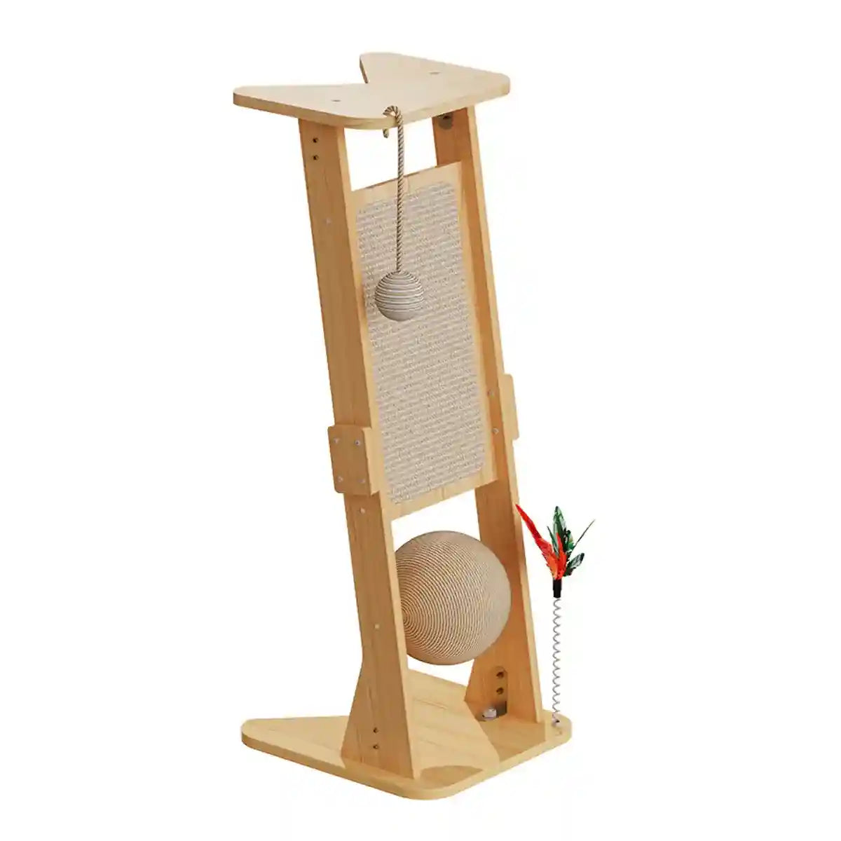 Vertical Play Tower with Sisal Cat Scratching Post and Toys